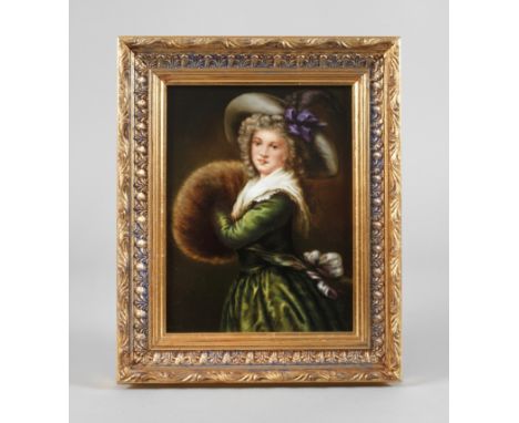 Bildplatte "Madame Molé Reymond"datiert 2017, rückseitig pinselsigniert und bezeichnet "2017/handgemalt F. Scherf Lauscha/Thü