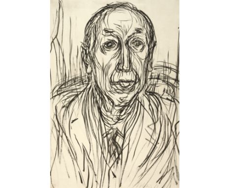 Max Uhlig, Portrait Hans Theo RichterBildnis des bedeutenden Dresdner Zeichners mit zum Betrachter gerichtetem Blick, Tuschep
