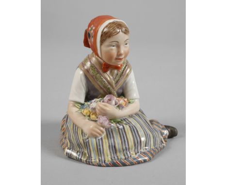 Kopenhagen "Mädchen aus Slesvig"aus einer Serie von 47 Figuren in Nationaltrachten Dänemarks, Entwurf Carl Martin-Hansen 1906