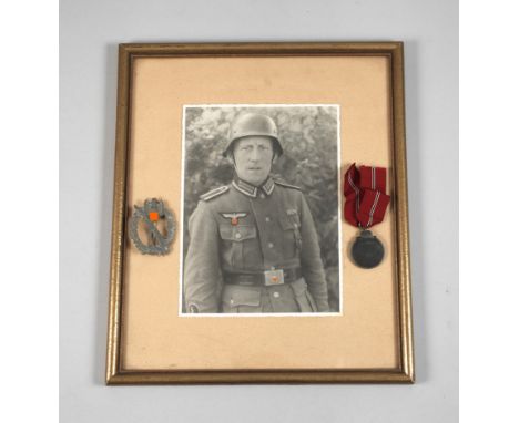 Nachlass 2. WeltkriegInfanteriesturmabzeichen, Zinkausführung, Hersteller FZS (Fritz Zimmermann Stuttgart); Medaille Wintersc
