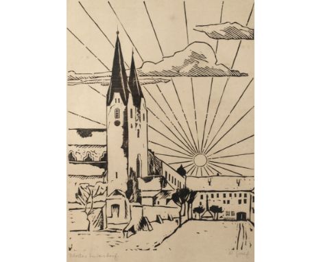Richard Graef, »Kloster Indersdorf« bei DachauBlick auf die imposante Doppelturmfassade des Augustiner-Chorherrenstifts von K