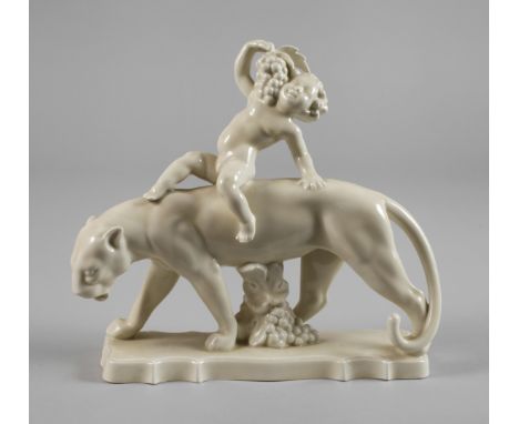 Tettau "Bacchus auf Panther"Entwurf Max Daniel Hermann Fritz um 1920 für Fraureuth, leicht variierte Ausführung Gerold &amp;a