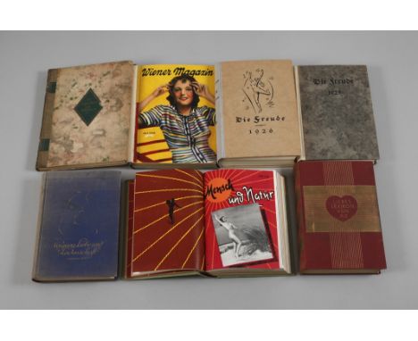 Konvolut Literatur zu Liebe, Schönheit und Kultursieben Stück, bestehend aus: 1) Sammelband Die Freude, Monatshefte für freie