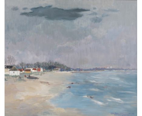 Erik Pohl-Cammin, Ansicht Haffkrug an der Ostseewinterlicher Blick über den nahezu menschenleeren Strand zum idyllischen Bade