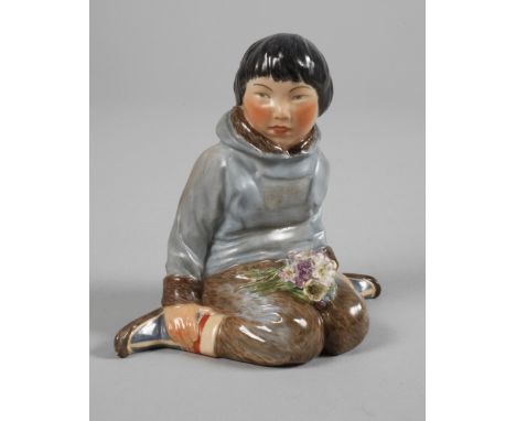 Kopenhagen "Junge aus Grönland"aus einer Serie von 47 Figuren in Nationaltrachten Dänemarks, Entwurf Carl Martin-Hansen 1906-