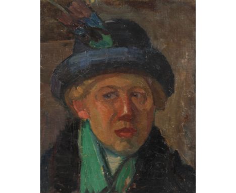 Impressionistisches Damenportraitausdrucksstarkes Portrait einer eleganten Dame mit versonnenem Seitenblick, einen schwarzen 