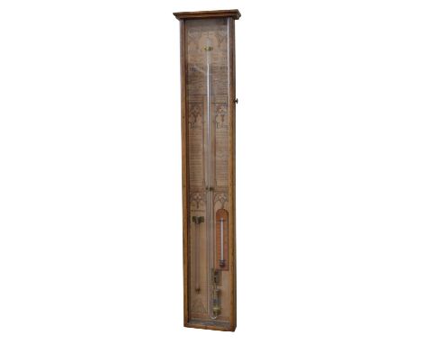 Admiral Fitzroy Barometer Admiral Fitzroy barometer, 20th century, mahogany case printed paper labels supporting mercury tube