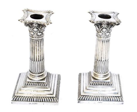 A pair of Edward VII silver candlesticks, A pair of Edward VII silver candlesticks, William Hutton &amp; Sons Ltd., London, 1