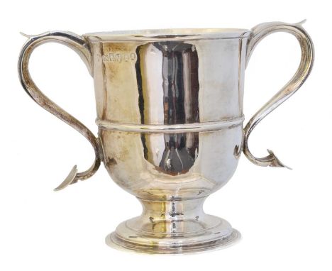 A George III silver loving cup,  A George III silver loving cup, with heart shape handle terminals, John Langlands II, Newcas