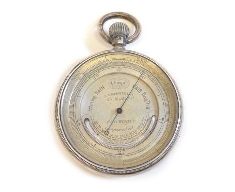 Pocket Barometer J. Casartelli, Manchester J. Casartelli, 43 Market Street, Manchester compensated aneroid pocket barometer a
