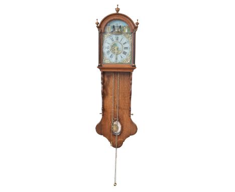 19th Century Dutch Frisian Tail Wall Clock 19th century Dutch Frisian tail wall clock, the weight-driven chain-wound movement