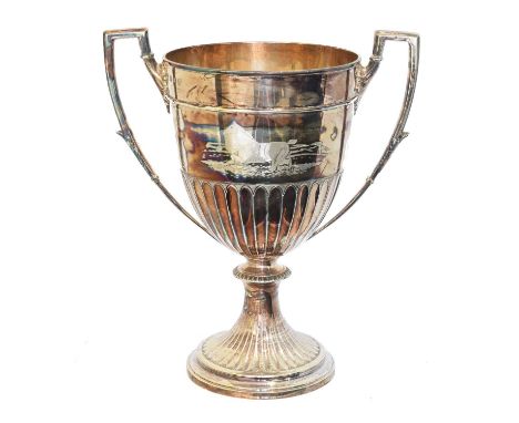 A Victorian silver twin handled trophy, A Victorian silver twin handled trophy, 'For the best Hackney filly at the Edinburgh 