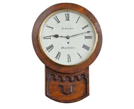 Late 19th Century single fusee drop dial wall clock Late 19th Century single fusee drop dial wall clock by J. Fletcher, Manch