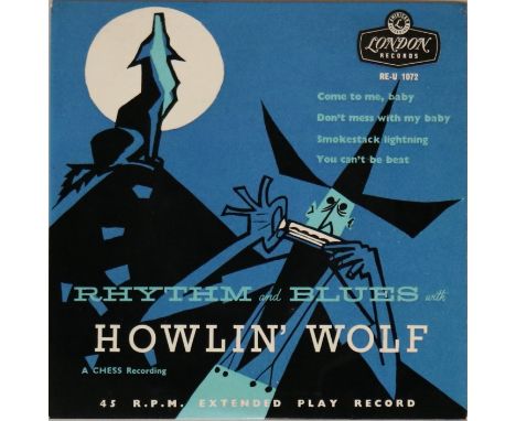 RHYTHM &amp; BLUES WITH HOWLIN' WOLF (UK LONDON EP RE-U 1072). Simply must have original UK London EP feautring the unmistaka