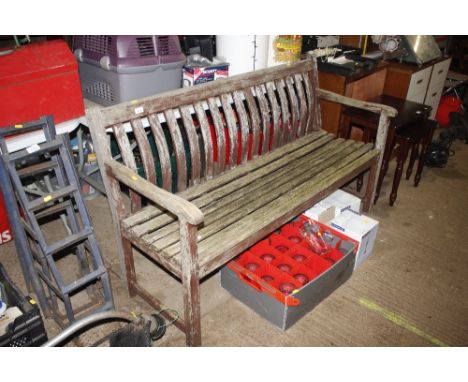 A wooden garden bench 