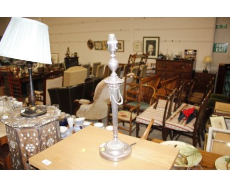 A plated table lamp 