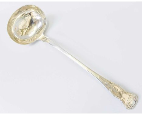 A Victorian Scottish Silver Soup-Ladle, by Marshall and Sons, Edinburgh, 1858, Single-Struck King's pattern, 34.5cm long, 7oz
