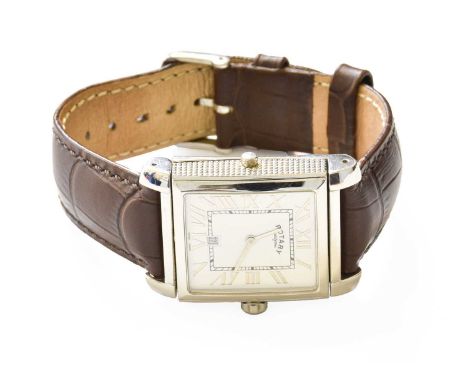 A Rotary Dual Time Zone Quartz Reversible Wristwatch, and box