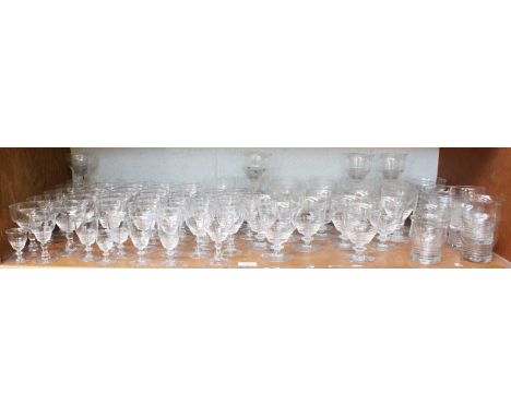 A Suite of Stuart Crystal, in the Stratford pattern (one shelf)Provenance: Dutton Manor, Lancashire