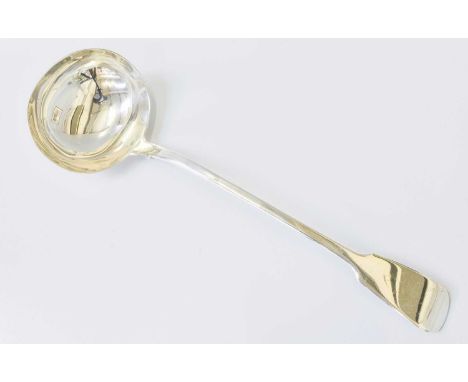 A George IV Silver Soup-Ladle, by William Chawner, London, 1825, Fiddle pattern, 33cm long, 6oz 19dwt, 216gr