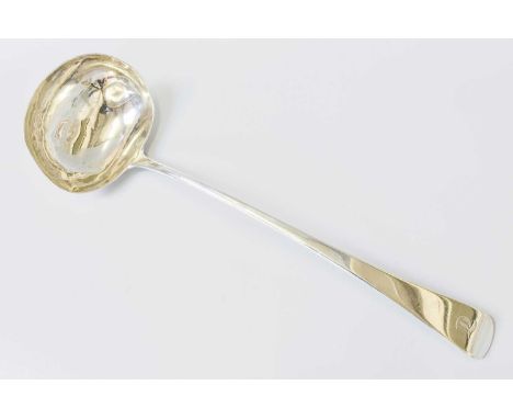 A George III Silver Soup-Ladle, by Thomas Northcote and George Bourne, London, 1795, Old English pattern, later engraved with