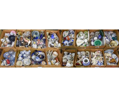 A Large Quantity of Assorted Ceramics and Glass, including Staffordshire porcelain dessert service painted with landscapes, V
