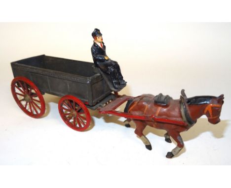 Charbens RARE London, Midand and Scottish Railway Delivery Wagon with horse and driver (G, tailgate hinge repaired) 1936 (3)