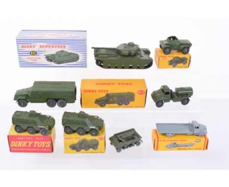 Five Boxed Dinky Toy Military Models, 651 Centurion Tank, 673 Scout Car, 2 x 676 Armoured Personel Carriers,677 Armourd Comma