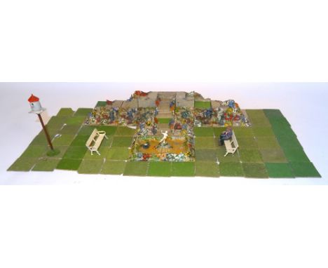 Britains Miniature Gardening Rockery Ornamental Pond with Nymph and Lily, nine Rockery Step pieces and eleven other pieces,  