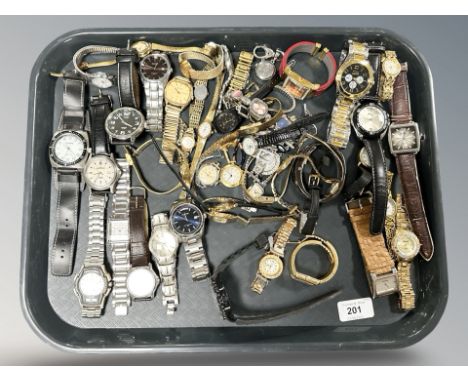 A large quantity of lady's and gent's wristwatches including Casio, Accurist, Slazenger, etc.