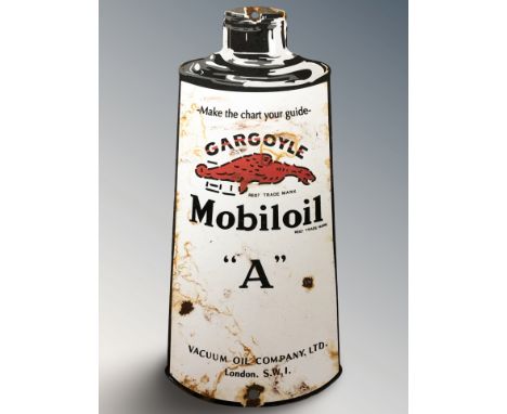 An enameled metal gargoyle Mobil oil sign, height 30 cm.