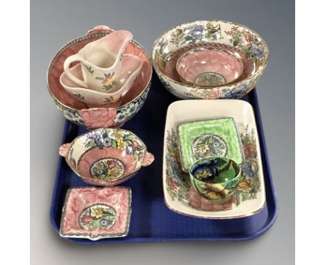 A group of Maling lustre ceramics.