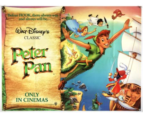 Peter Pan (1953), British Quad, 40 x 30, folded, RR Director Clyde Geronimi, Wilfred Jackson, Hamilton Lusk Stars Bobby Drisc