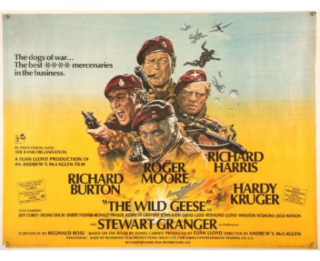The Wild Geese (1978), British Quad, 40 x 30 inches, rolled, printed by WE Berry Director Andrew V. McLaglen  Stars Richard B