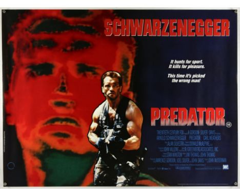 Predator (1987), British Quad, 40 x 30 inches, rolled, designed by Feref Associates Director John McTiernan Stars Arnold Schw