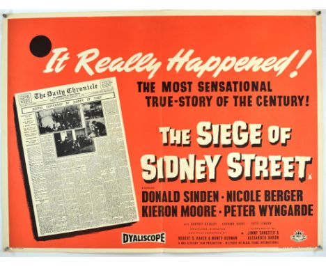 The Siege of Sidney Street (1960), British Quad, 40 x 30 inches, bi-folded, printed by Stafford and Co Directors Robert S. Ba
