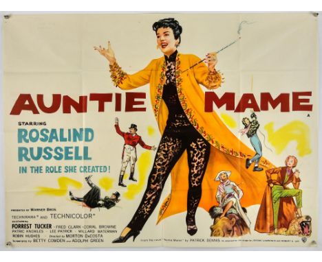Auntie Mame (1958), British Quad, 40 x 30 inches, folded Director Morton DaCosta Stars Rosalind Russell, Forrest Tucker Condi