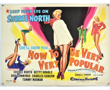 How to Be Very, Very Popular (1955), British Quad, 40 x 30 inches, bi-folded, printed by Stafford and Co Director Nunnally Jo