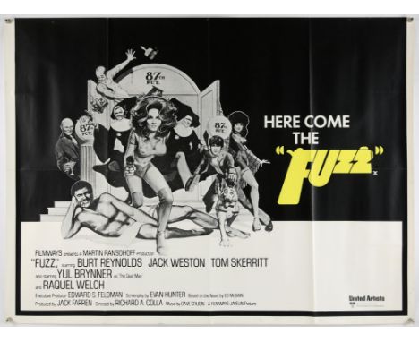 Fuzz (1972), British Quad, 40 x 30, was folded now rolled Director Richard A. Colla Stars Burt Reynolds, Raquel Welch Conditi