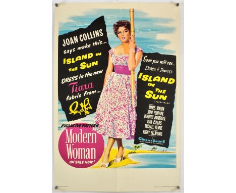 Island In The Sun (1957), British Crown, 30 x 20 inches, bi-folded, printed by Stafford and Co Director Robert Rossen Stars J