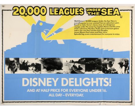 20,000 Leagues Under the Sea (1954), British Quad, 40 x 30 inches, folded, Disney Delights Director Richard Fleischer Stars K