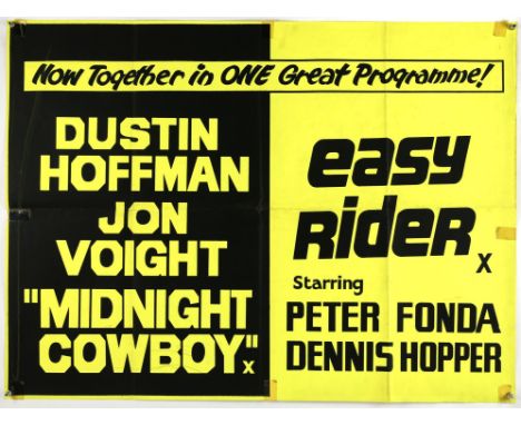 Midnight Cowboy (1969) / Easy Rider (1969), British Quad, 40 x 30, folded Director John Schlesinger, Dennis Hopper Stars Dust