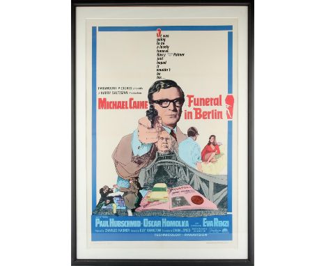 Funeral In Berlin (1966) US 1 sheet, 40 x 26.5 inches visible, framed mounted glazed and backed, 45 x 36.5 inches in frame, N