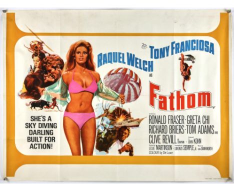 Fathom (1967), British Quad, 40 x 30, was folded now rolled, printed by Lonsdale & Bartholemew  Director Leslie H. Martinson 