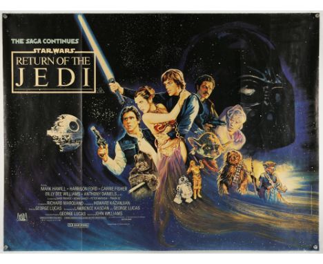 Star Wars Return Of The Jedi (1983), British Quad, 40 x 30 inches, was folded now rolled, designed by Feref Associates London