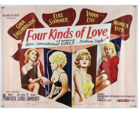 Four Kinds Of Love (AKA Le Bambole) (1965), British Quad, 40 x 30, was folded now rolled, Payne artwork Director Dino Risi, F