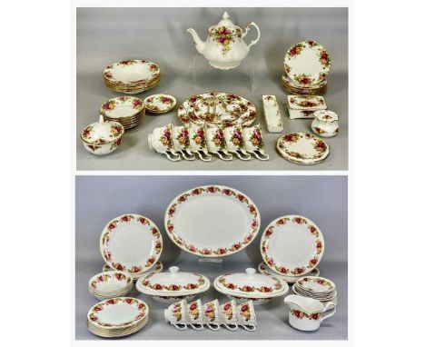 ROYAL ALBERT 'OLD COUNTRY ROSES' TEA SERVICE, including teapot and three-tier cake stand, approx. 35 pieces, with a similar p