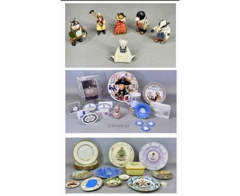 ASSORTED CERAMICS, including Battle of Trafalgar commemorative plates, photograph frame, Sandringham pattern plates, Carlton 