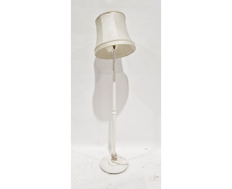 White painted standard lamp&nbsp;with cream shade, 177cm high approx. (including shade)&nbsp;