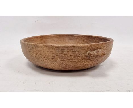 Mouseman carved wooden bowl Condition ReportSome scratches and very small chips to base off bowl. Some marks to inside of bow